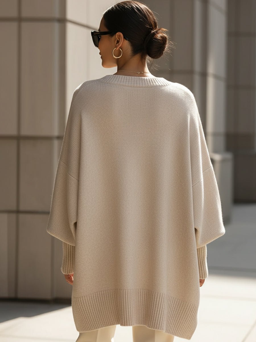 Women's Oversized Batwing Knit Pullover Sweater
