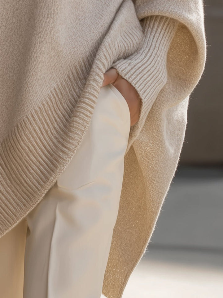 Women's Oversized Batwing Knit Pullover Sweater