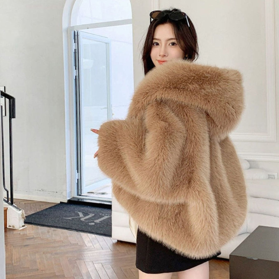 Women's Oversized Hooded Faux Fur Winter Coat
