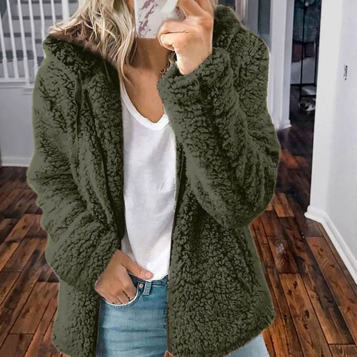 Women's Oversized Hooded Sherpa Teddy Coat - Green