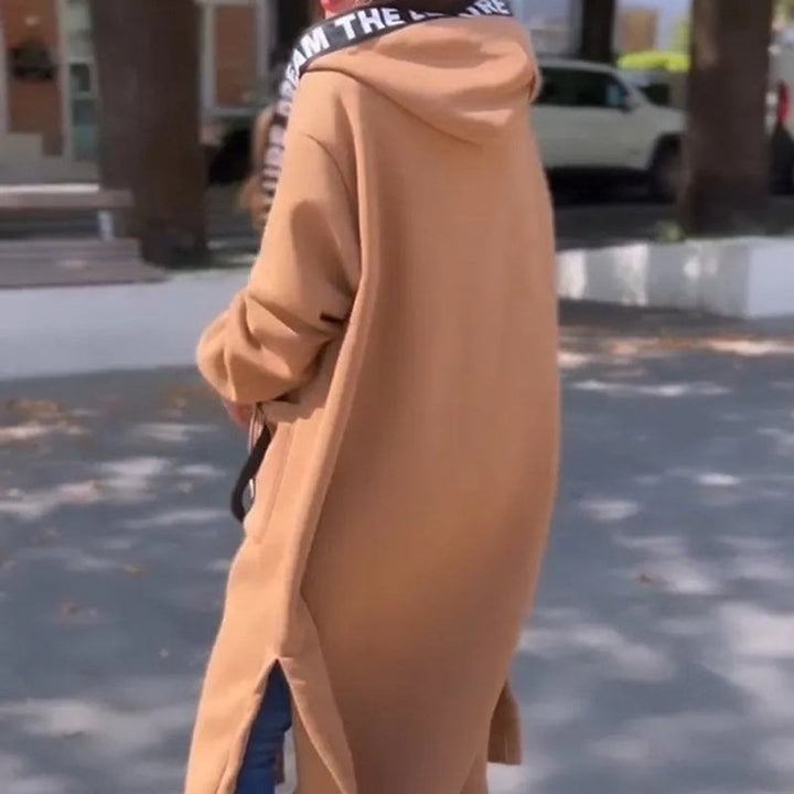 Women's Oversized Long Hoodie Coat Relaxed Zip-Up Outerwear