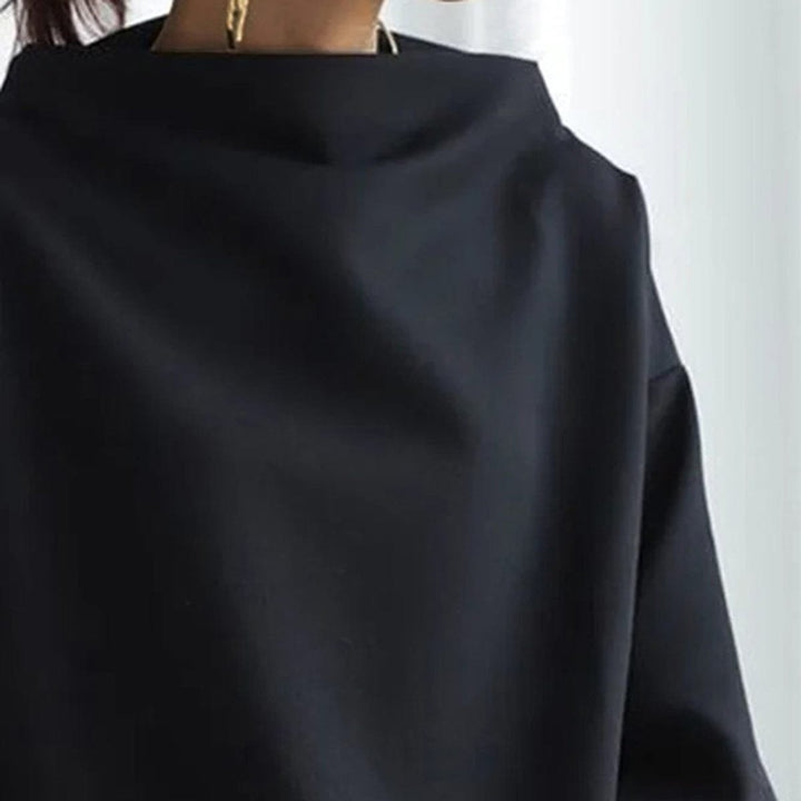 Women's Oversized Mock Neck Knit Sweater Long Sleeve Pullover Top