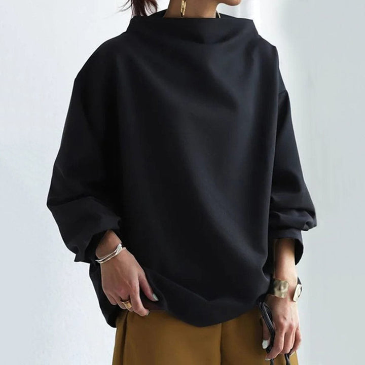 Women's Oversized Mock Neck Knit Sweater Long Sleeve Pullover Top