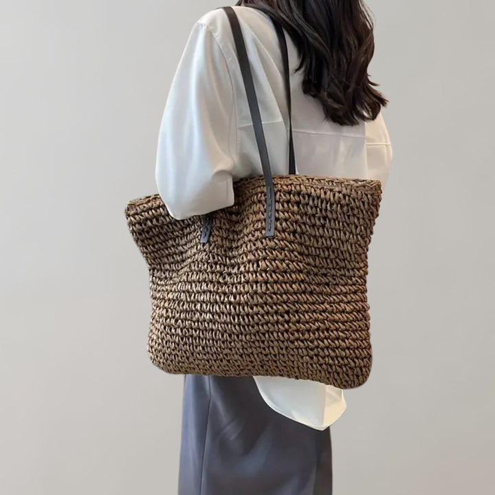 Women's Oversized Woven Straw Bohemian Shoulder Tote Bag