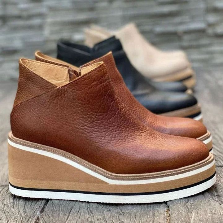 Women's Platform Wedge Slip-On Chelsea Boots