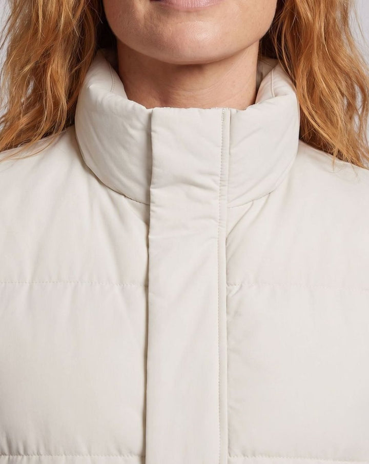 Women's Quilted Puffer Vest High-Neck Zip-Up Flap Pocket Sleeveless Jacket