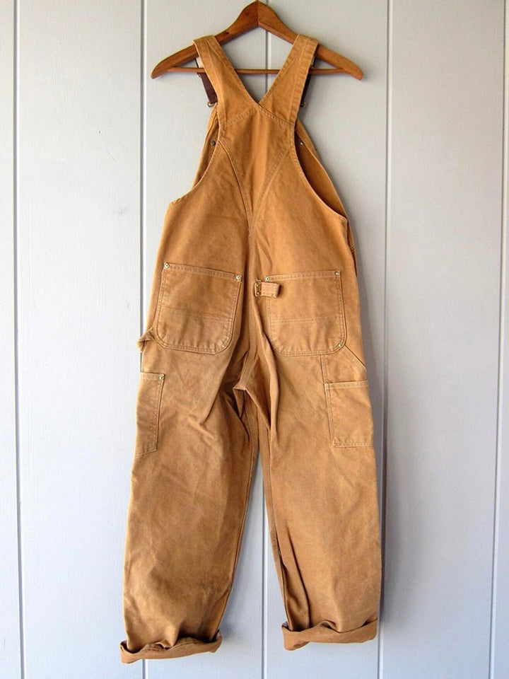 Women's Relaxed-Fit Adjustable-Strap Cotton Bib Overall