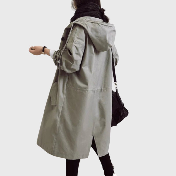Women's Relaxed-Fit Hooded Waterproof Long Trench Coat