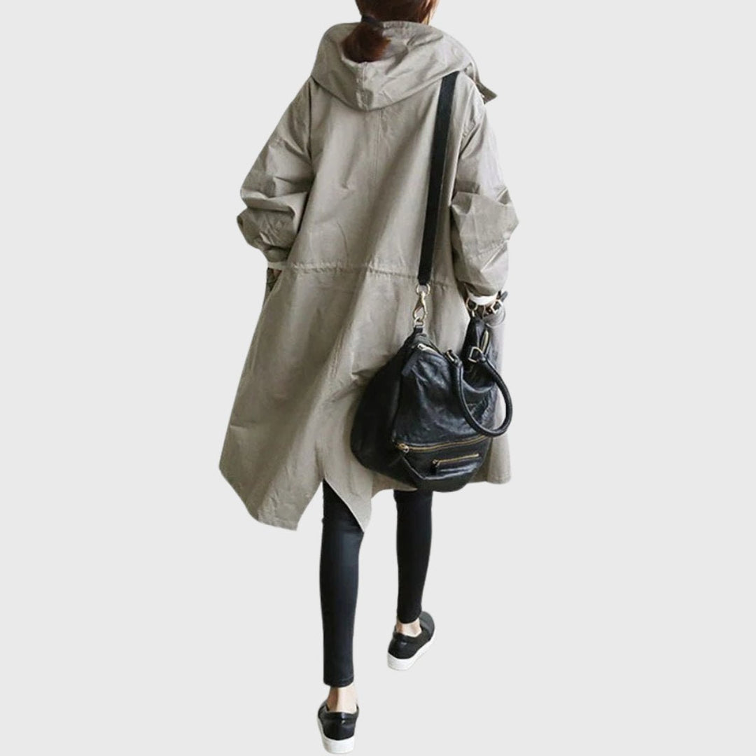 Women's Relaxed-Fit Hooded Waterproof Long Trench Coat