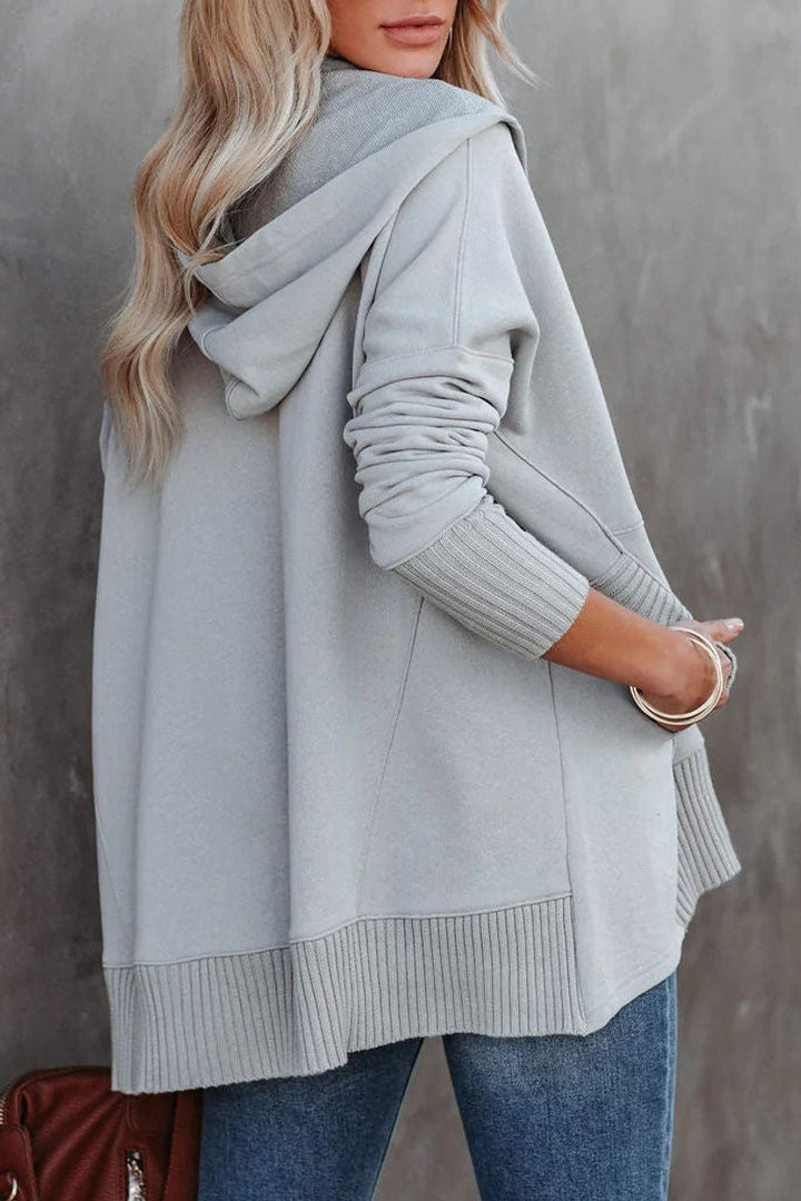 Women's Relaxed-Fit Long-Sleeve Hooded Pullover Tunic Sweatshirt