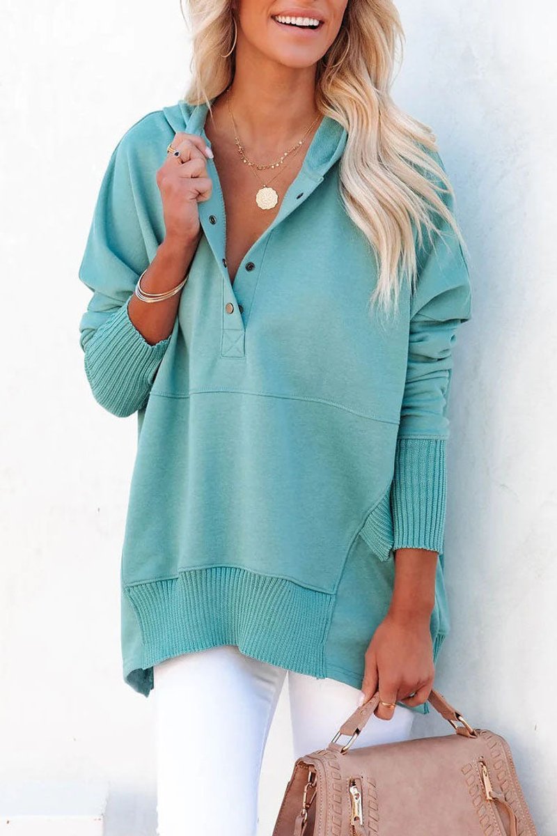 Women's Relaxed-Fit Long-Sleeve Hooded Pullover Tunic Sweatshirt
