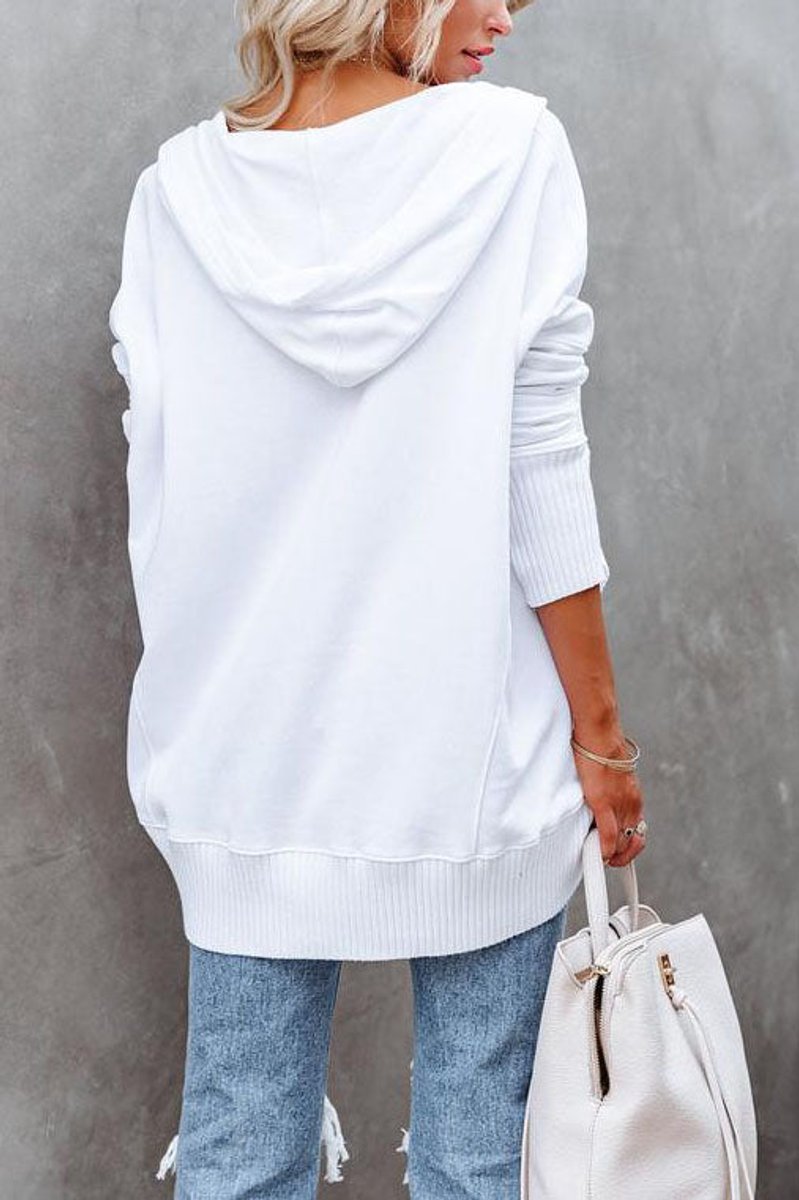 Women's Relaxed-Fit Long-Sleeve Hooded Pullover Tunic Sweatshirt