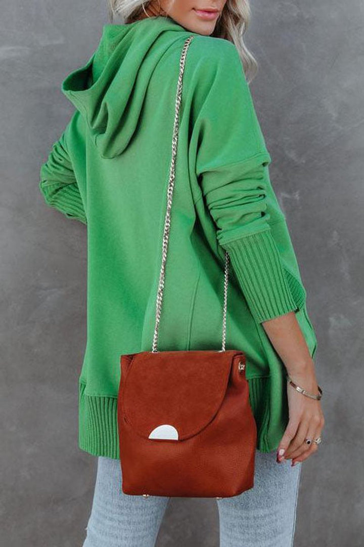 Women's Relaxed-Fit Long-Sleeve Hooded Pullover Tunic Sweatshirt