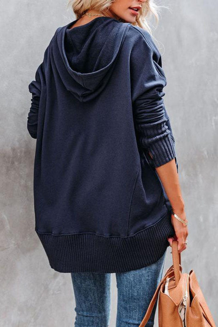 Women's Relaxed-Fit Long-Sleeve Hooded Pullover Tunic Sweatshirt