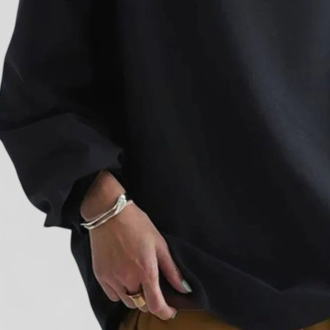 Women's Relaxed-Fit Mock-Neck Long-Sleeve Elegant Top