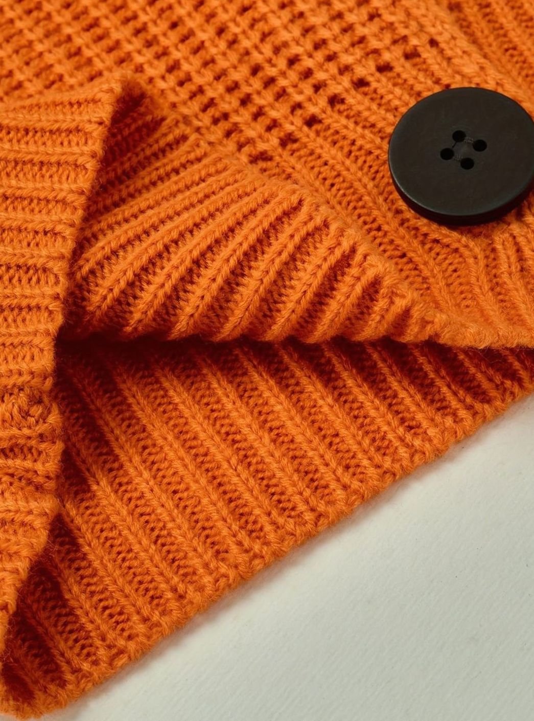 Women's Relaxed-Fit Ribbed Knit Sweater Folded Collar