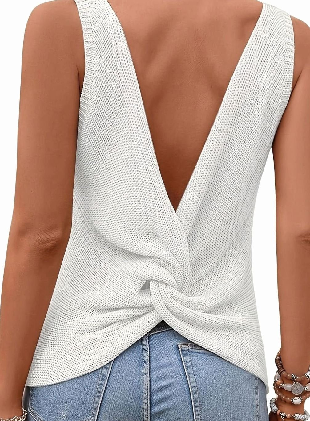 Women's Relaxed-Fit V-Neck Knit Tank Top