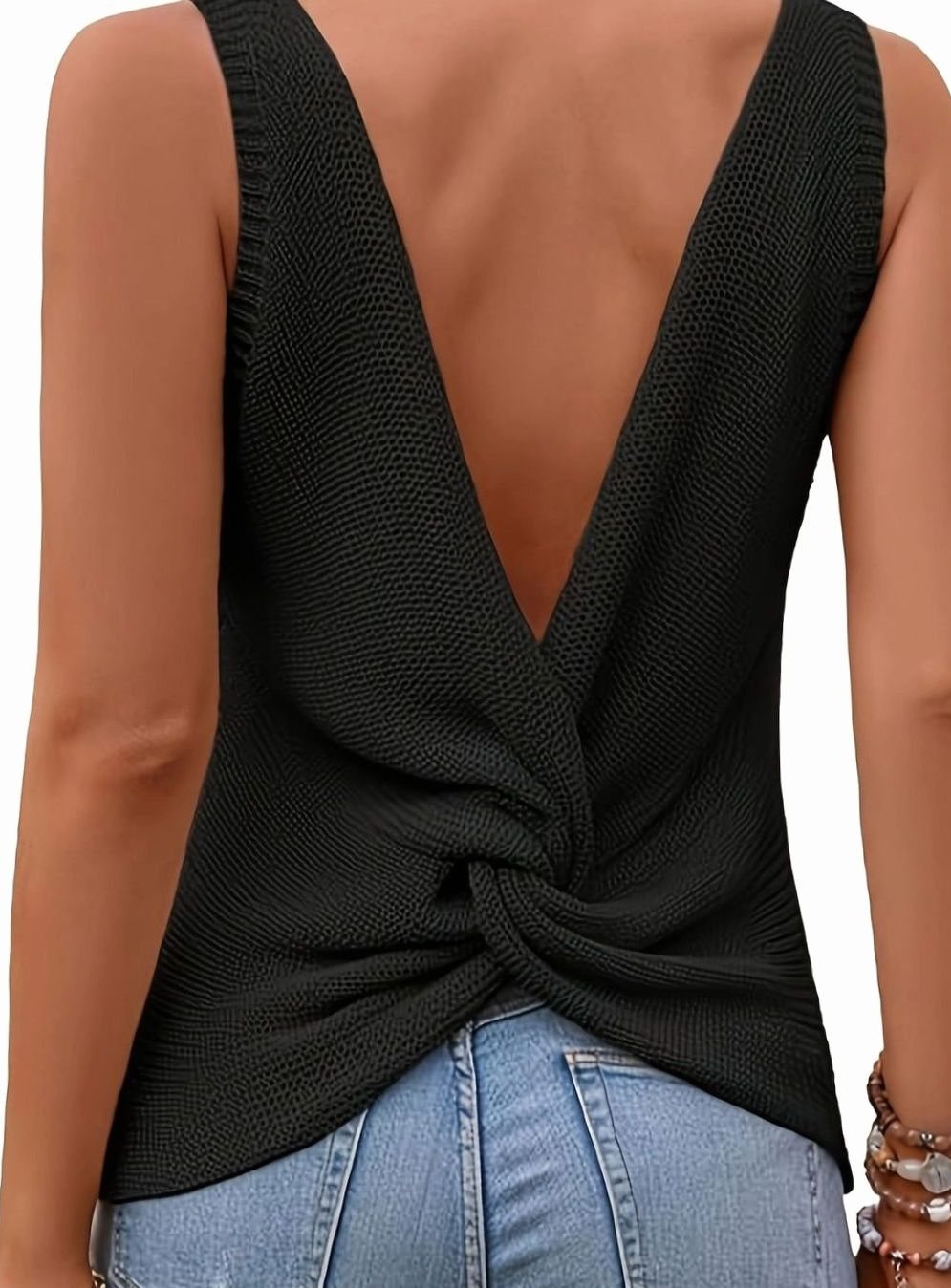 Women's Relaxed-Fit V-Neck Knit Tank Top