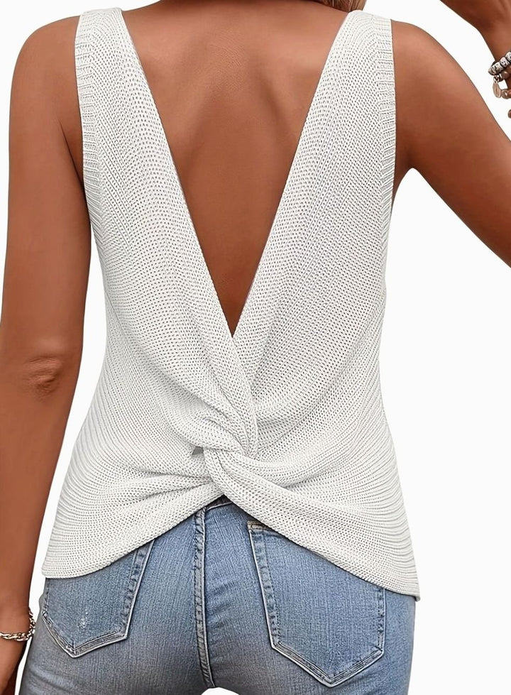 Women's Relaxed-Fit V-Neck Knit Tank Top