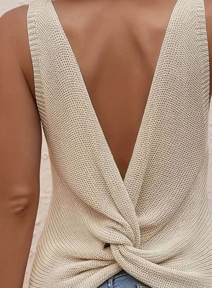 Women's Relaxed-Fit V-Neck Knit Tank Top
