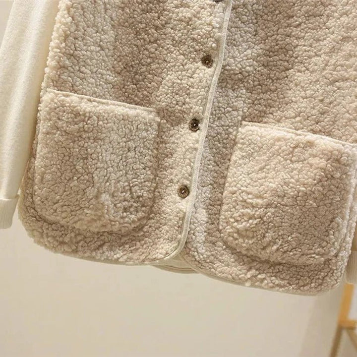 Women's Sherpa Fleece Button-Front Puffer Vest