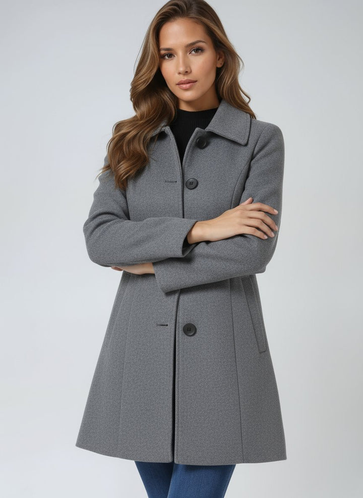 Women's Single-Breasted Structured Lapel Winter Coat