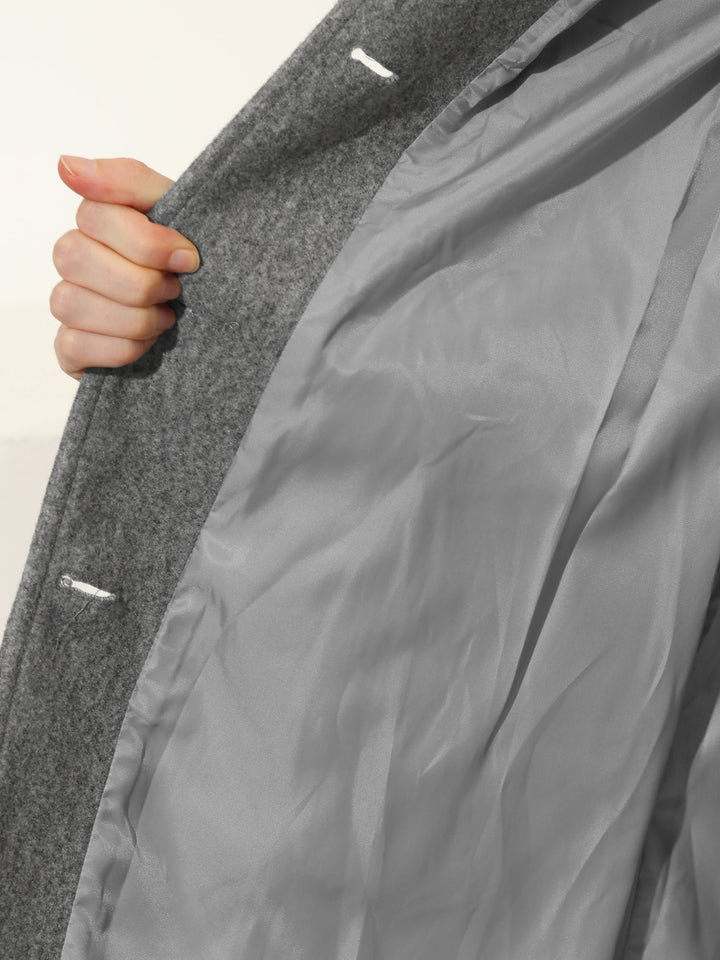 Women's Single-Breasted Structured Lapel Winter Coat