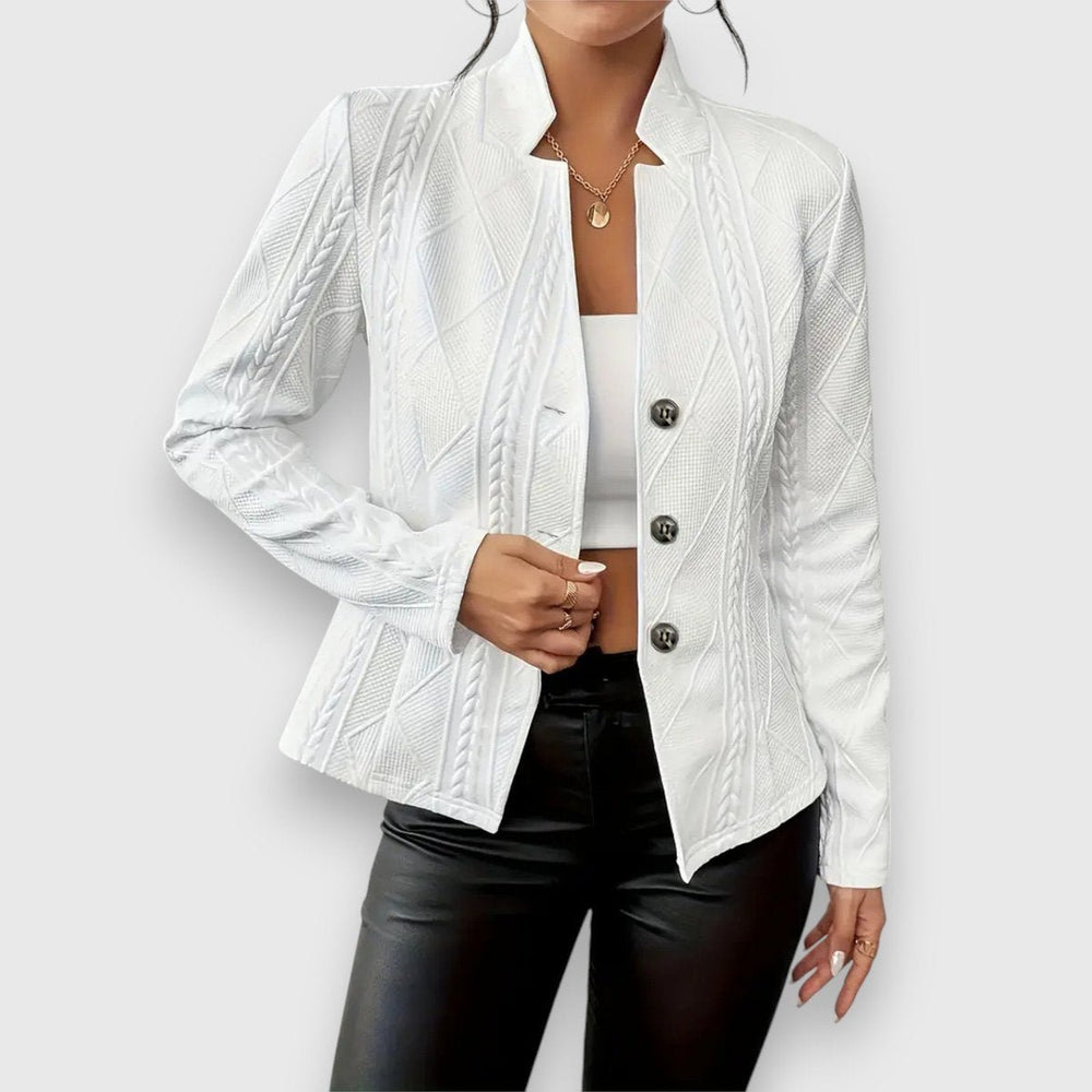Women's Slim-Fit Cable-Knit Mock-Neck Long-Sleeve Sweater Top