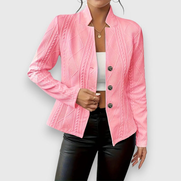 Women's Slim-Fit Cable-Knit Mock-Neck Long-Sleeve Sweater Top
