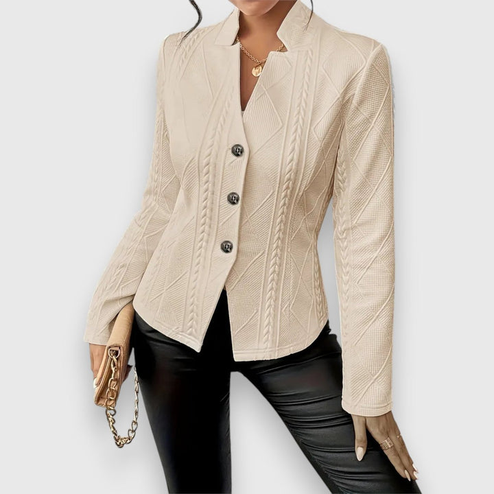 Women's Slim-Fit Cable-Knit Mock-Neck Long-Sleeve Sweater Top