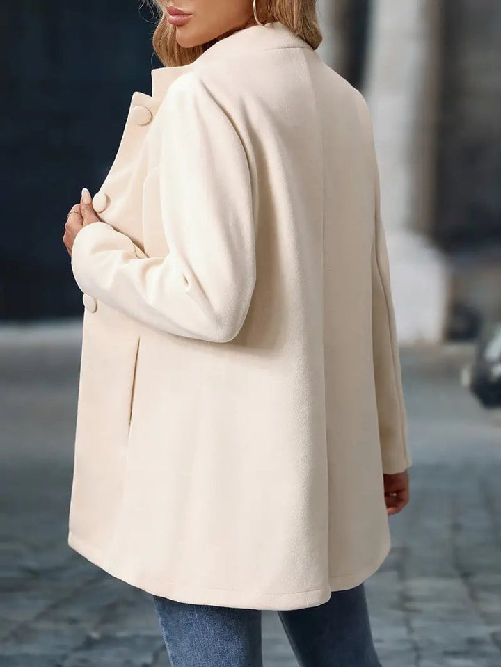Women's Stand-Collar Open-Front Long Blazer Coat