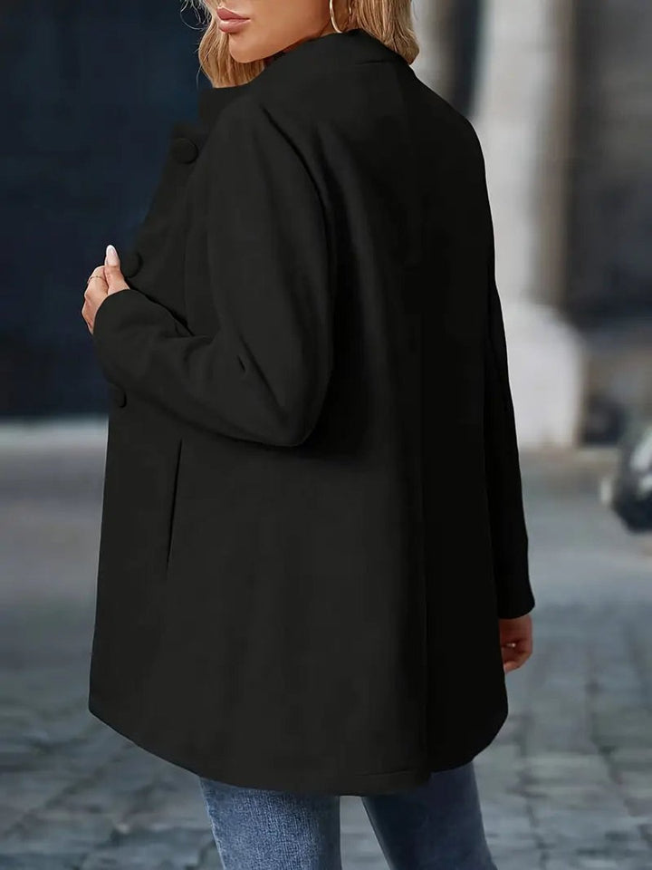 Women's Stand-Collar Open-Front Long Blazer Coat