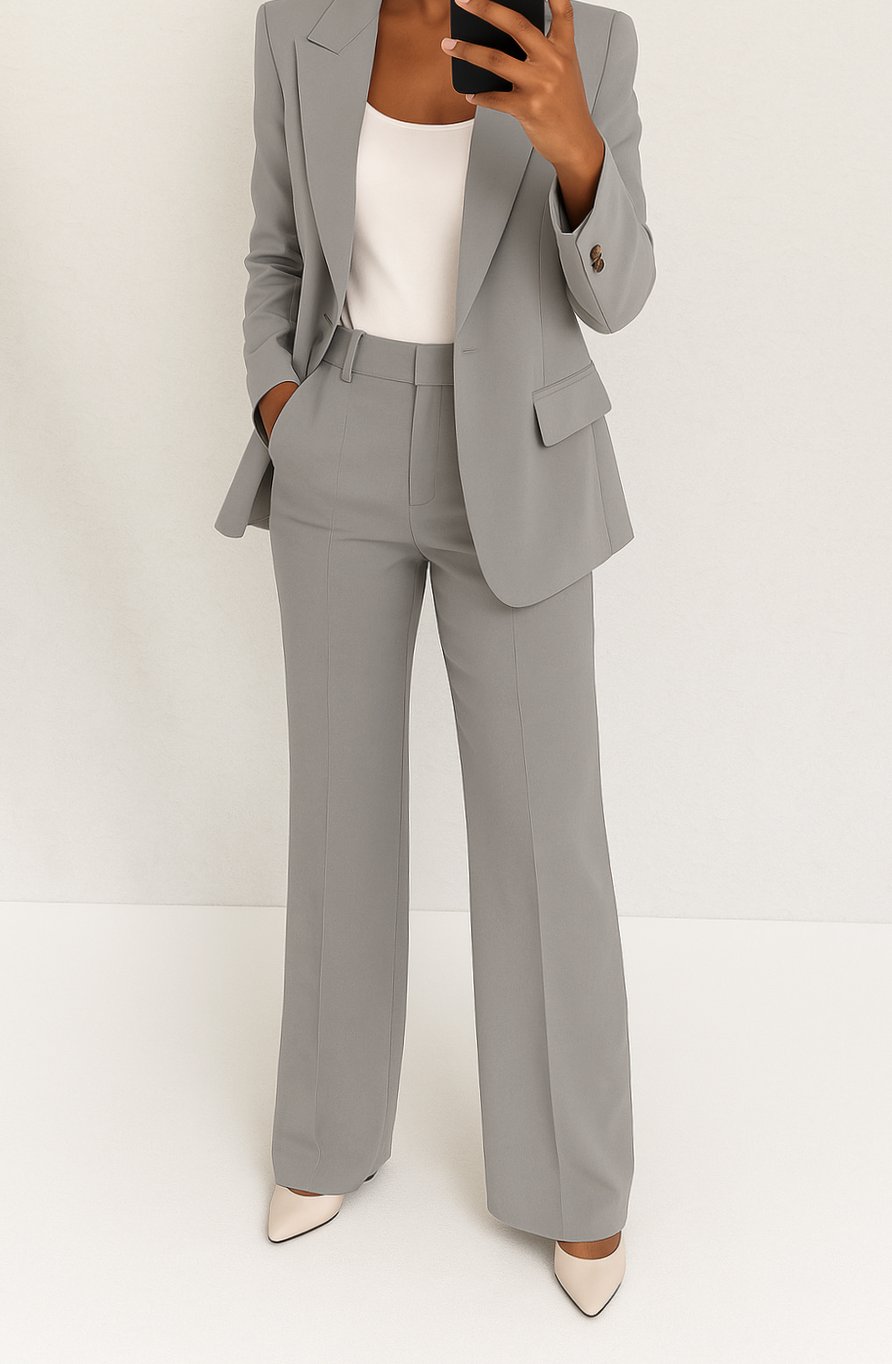Women's Tailored Blazer Pants Suit Set
