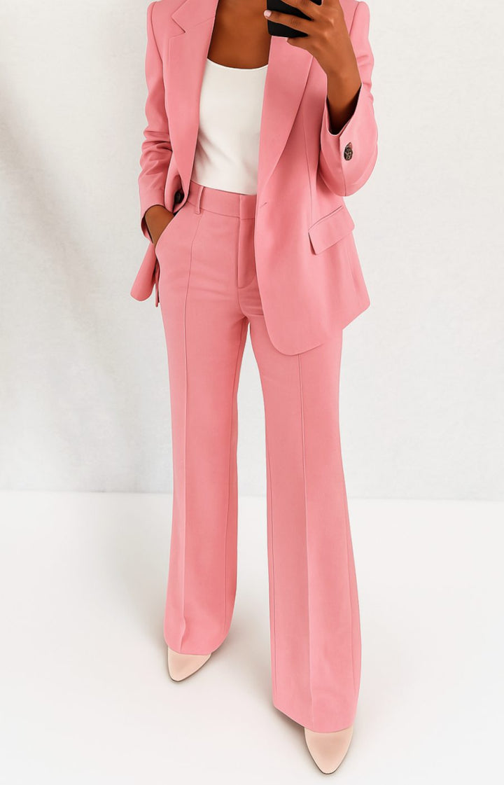 Women's Tailored Blazer Pants Suit Set