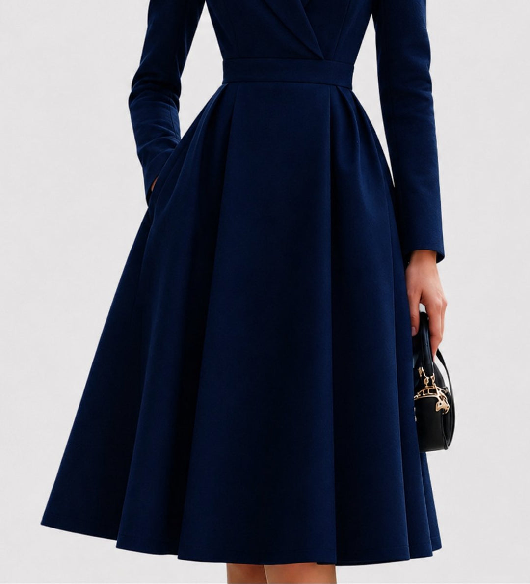 Women's Tailored Long-Sleeve A-Line Formal Dress Coat