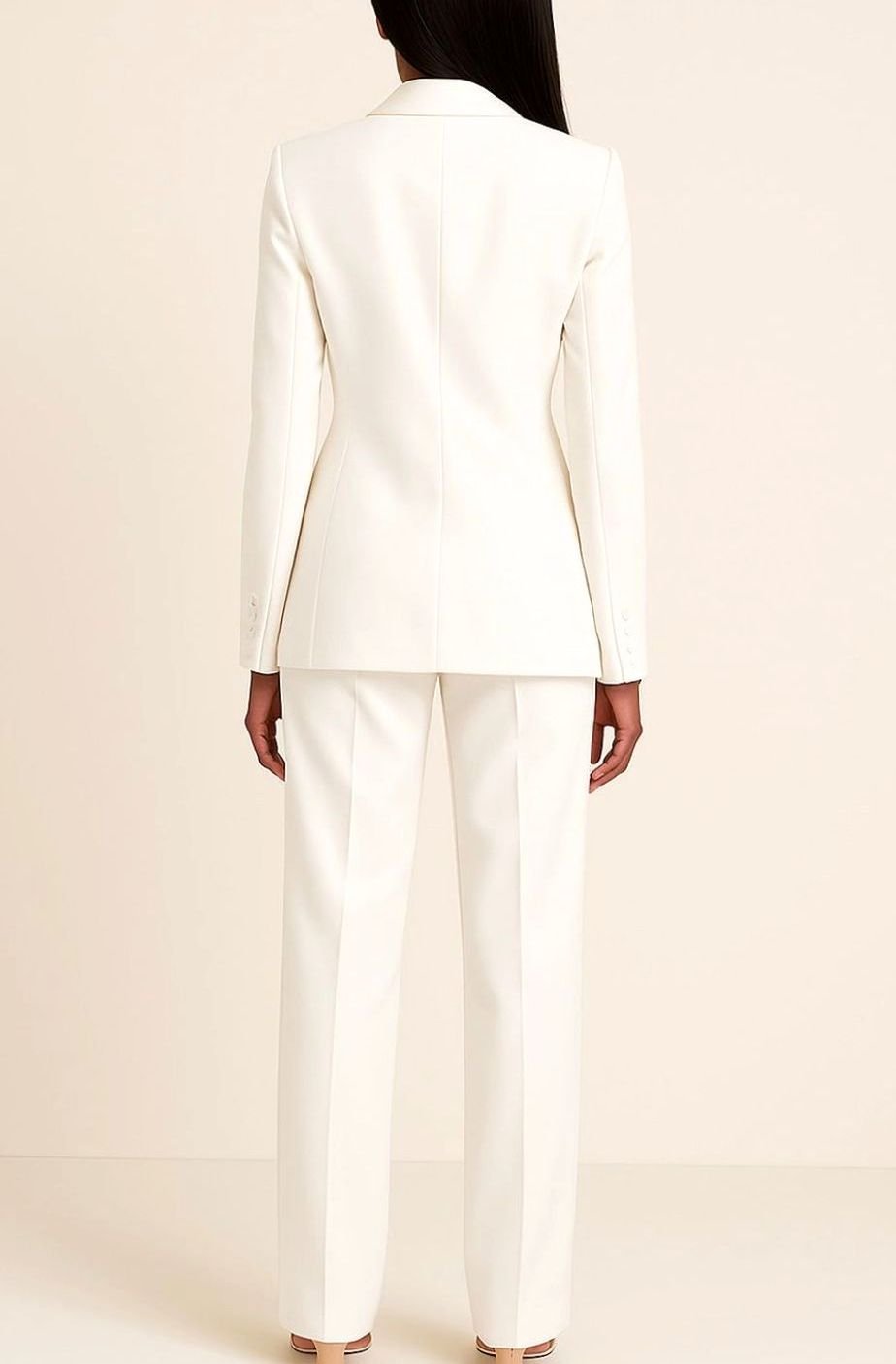 Women's Tailored Single-Button Wide-Leg Blazer Suit Set
