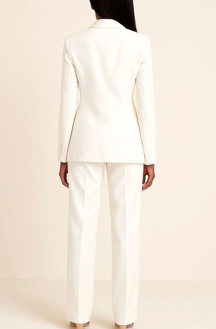 Women's Tailored Single-Button Wide-Leg Blazer Suit Set
