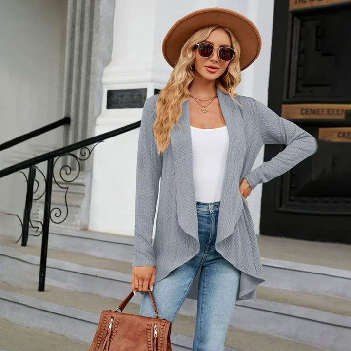 Women's Textured Open-Front Long Sleeve Cardigan