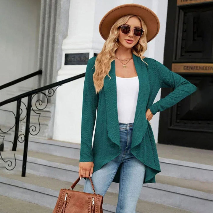 Women's Textured Open-Front Long Sleeve Cardigan