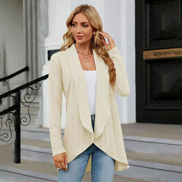 Women's Textured Open-Front Long Sleeve Cardigan