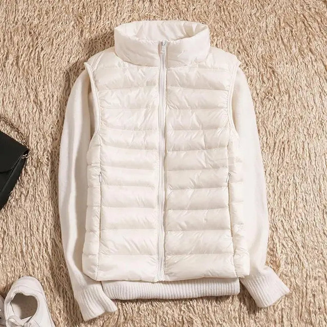 Women's Vest Ultra Light Sleeveless Packable Down Puffer - White