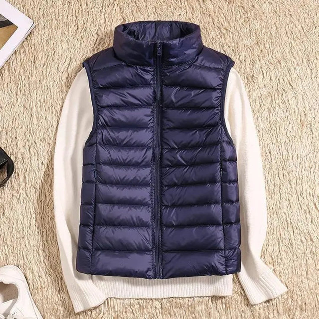 Women's Vest Ultra Light Sleeveless Packable Down Puffer - Navy Blue