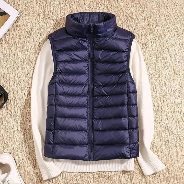 Women's Vest Ultra Light Sleeveless Packable Down Puffer - Navy Blue
