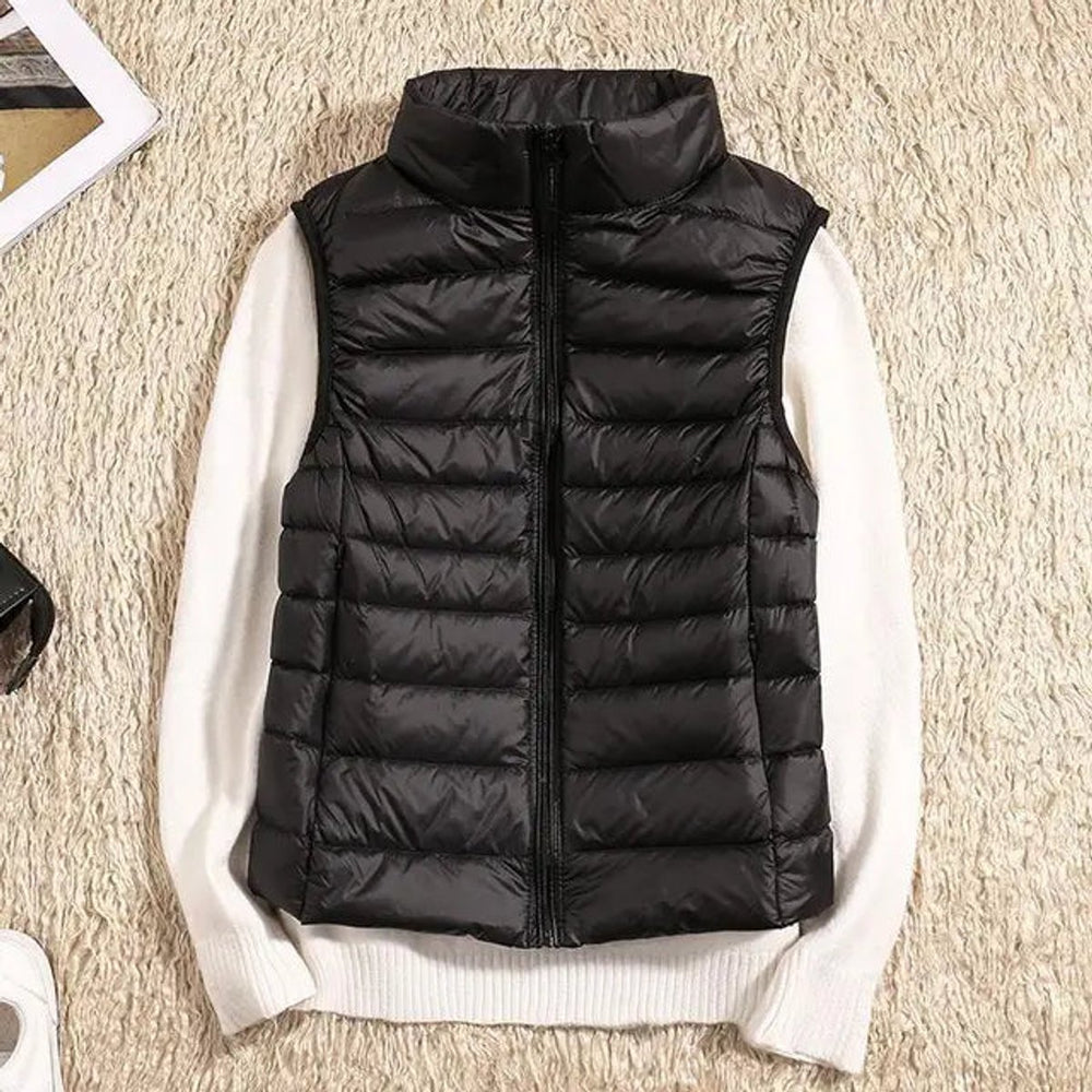 Women's Vest Ultra Light Sleeveless Packable Down Puffer - Black