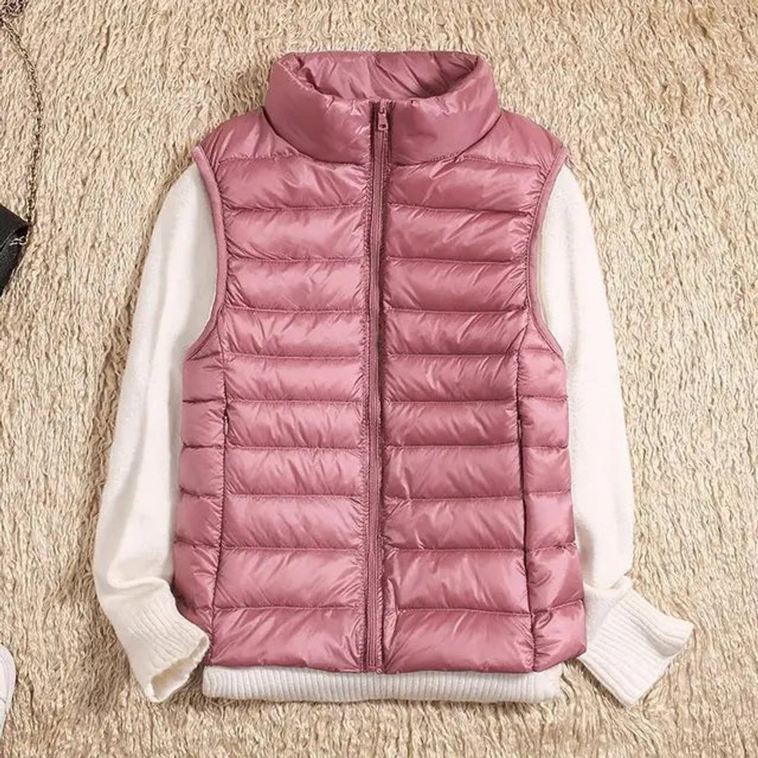 Women's Vest Ultra Light Sleeveless Packable Down Puffer - Pink