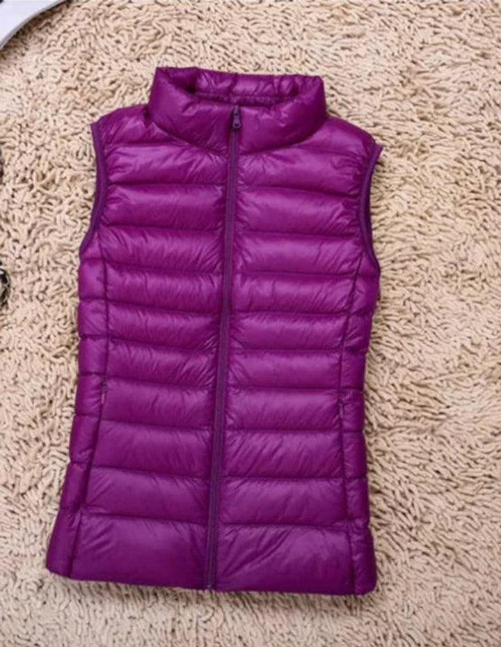 Women's Vest Ultra Light Sleeveless Packable Down Puffer - Purple