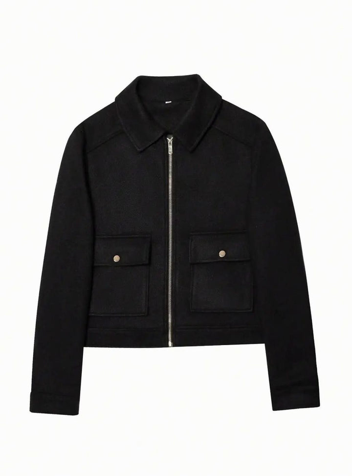 Women's Vintage High-Neck Stand Collar Wool-Blend Coat