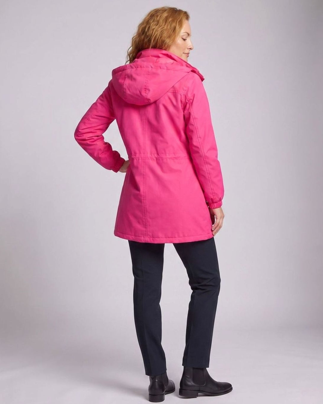 Women's Water-Resistant Hooded Drawstring Parka Coat