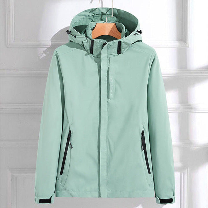 Women's Waterproof Hooded Adjustable-Fit Lightweight Rain Jacket - Mint Green