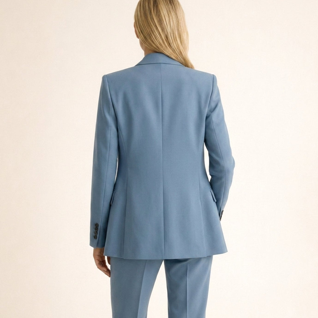 Women's Wide-Leg Flare Blazer Pant Suit Set
